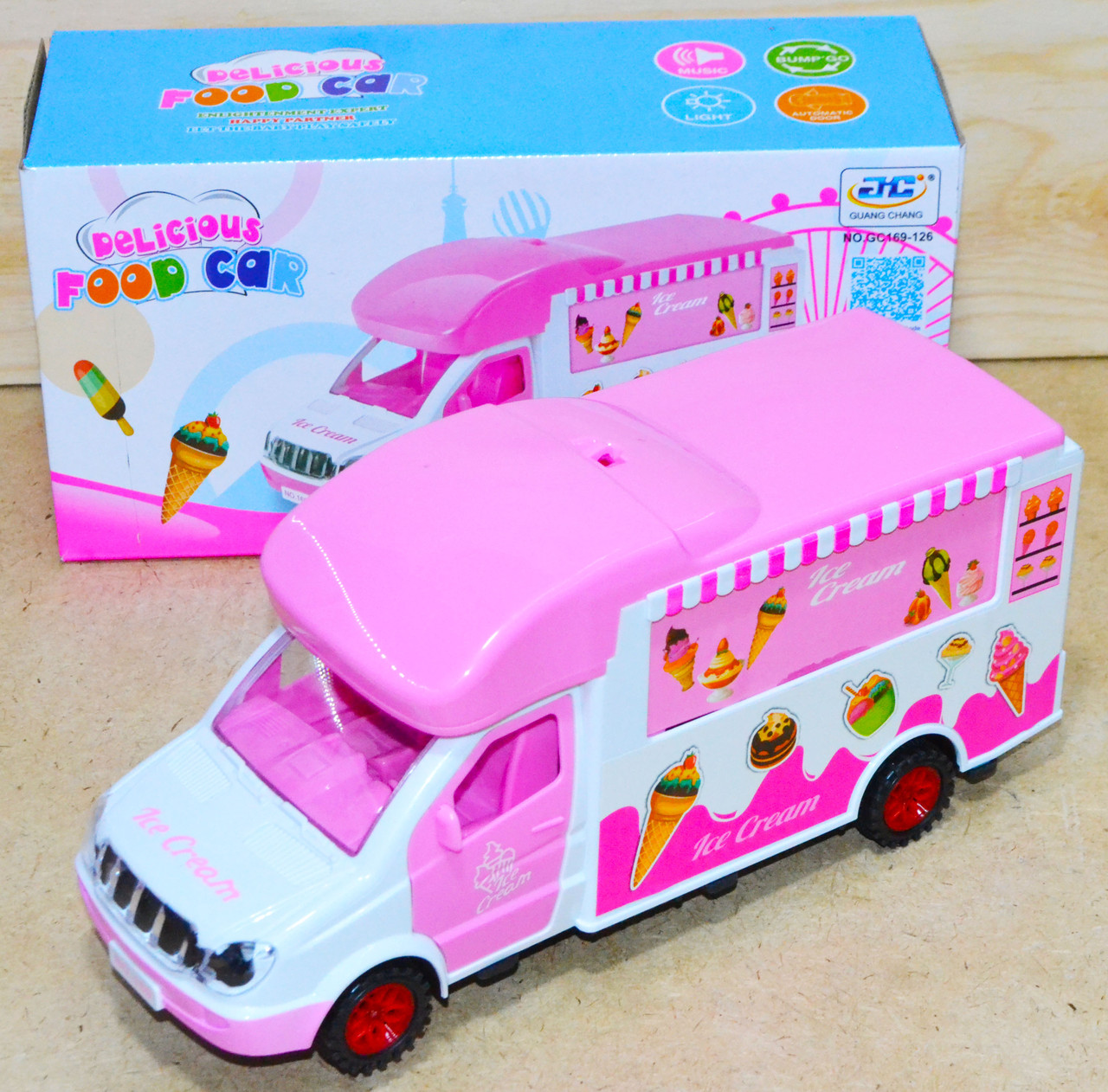 GC169-126 Грузовик с мороженным Pelicious Foodcar на батарейках с музыкой 24*12