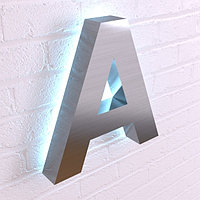 Объёмные буквы из стали с контражурной подсветкой
