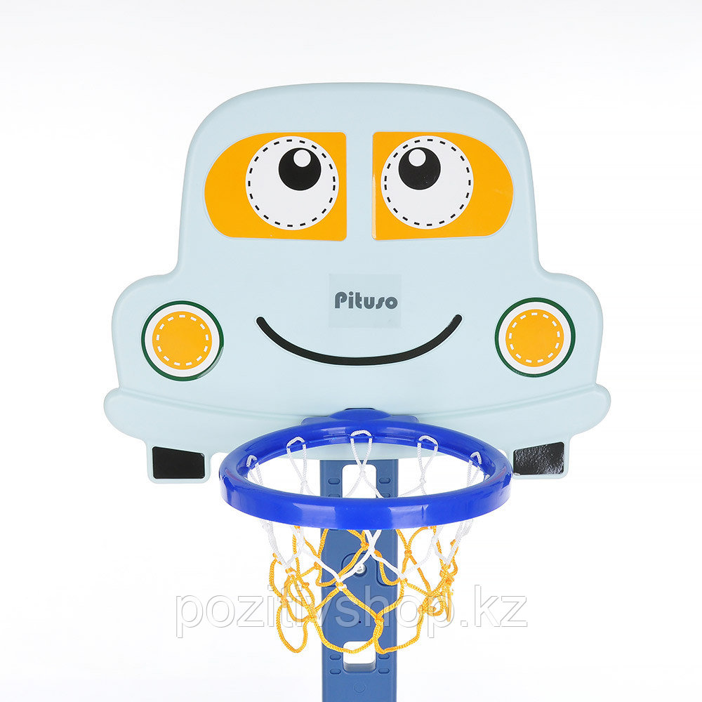 Детская баскетбольная стойка 3 в 1 Pituso Машинка голубой - фото 10 - id-p89317565