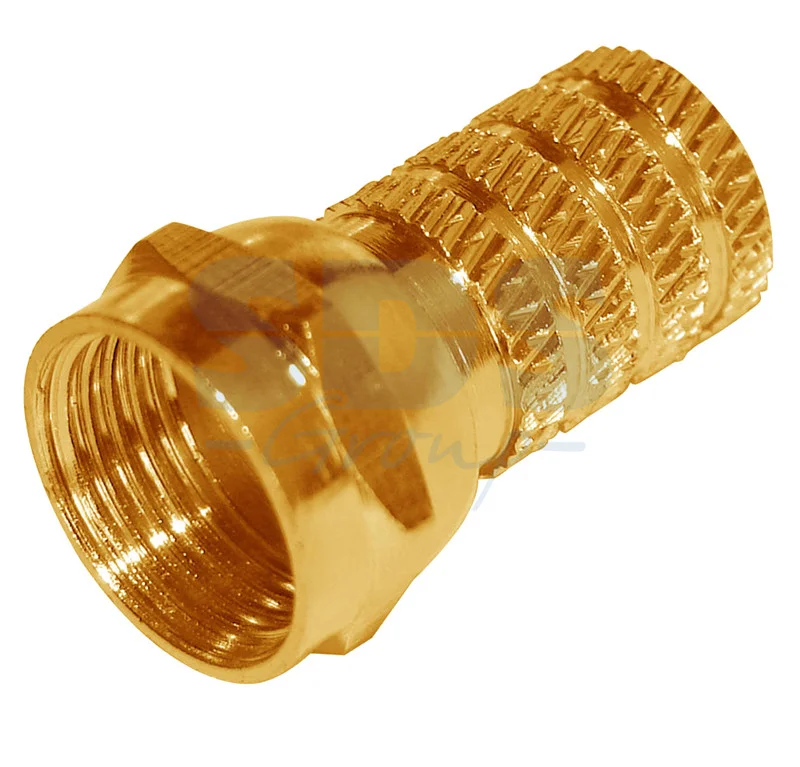 F коннектор RG-6 с резинкой золото F24