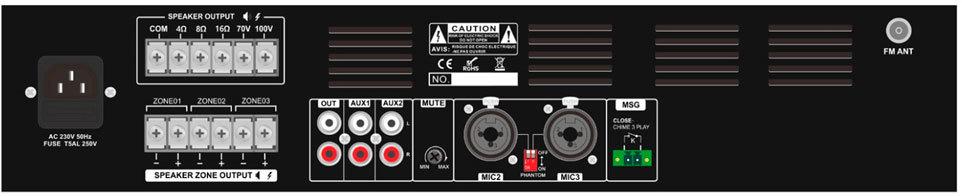 CMX Audio FA-240Z трансляционный микшер усилитель, 240 Вт, 70/100 В, 4-16 Ом - фото 2 - id-p89329081