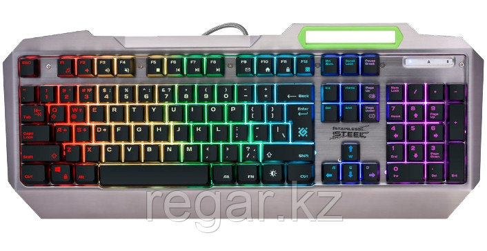 Клавиатура игровая Defender Stainless steel GK-150DL RU, черный, RGB подсветка, 9 режимов