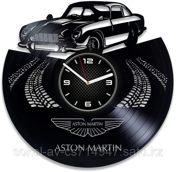 Настенные часы из пластинки, Aston Martin Астон Мартин, подарок владельцу, фанату, любителю, 0509