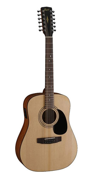 Standard Series Электро-акустическая гитара, 12-струнная, цвет натуральный, Cort AD810-12E-OP