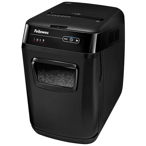 Шредер Fellowes® AutoMax® 150C, автоподача, DIN P-4, 4х38мм, 150лст. авто, 8 ручн., 32 лтр., авторев - фото 1 - id-p89342327