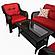Комплект Кофейной мебели Red (Журнальный стол+1 дивана+2 кресла ), фото 3
