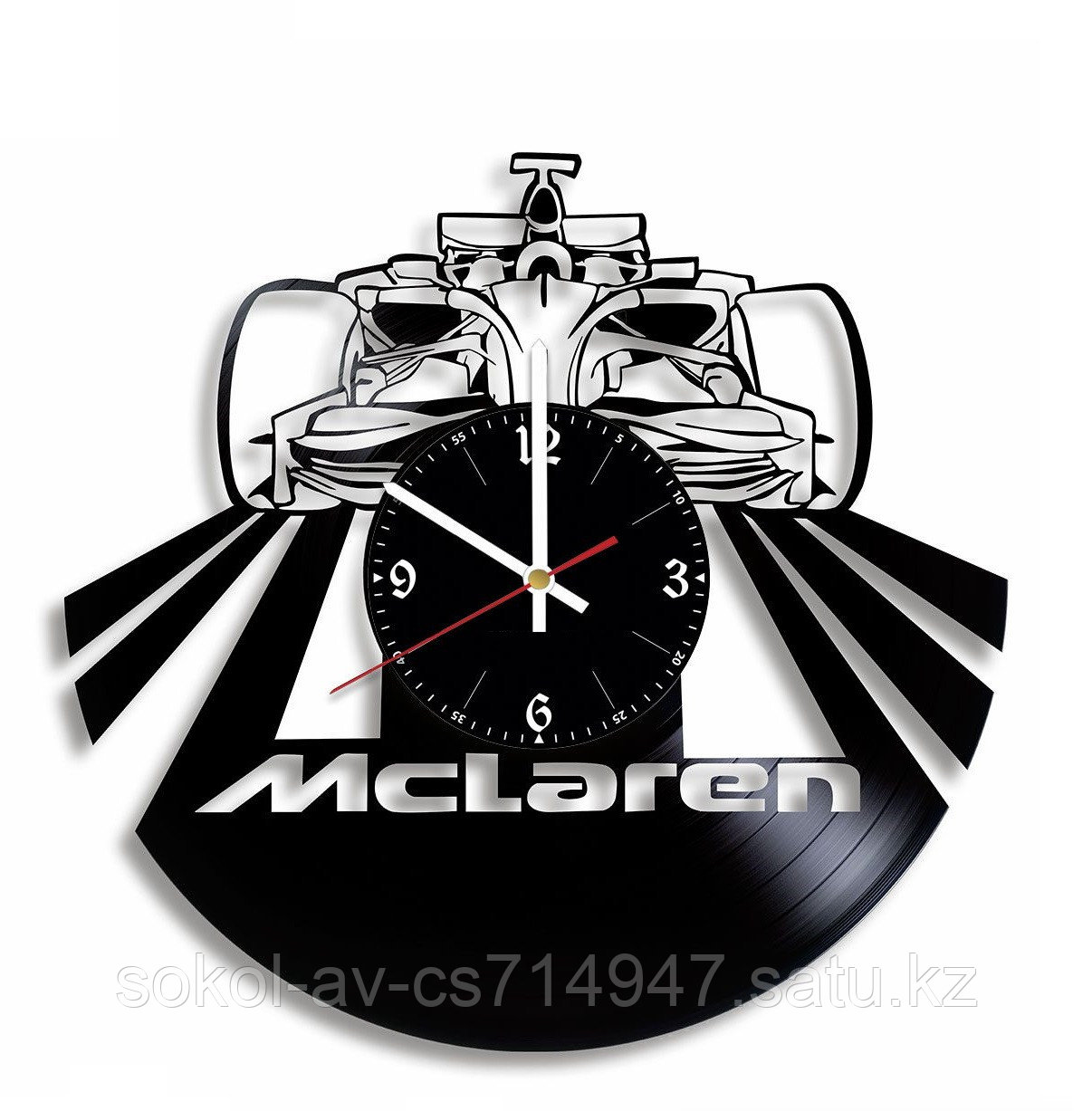 Часы из пластинки, авто McLaren Макларен Формула 1 Formula 1, подарок фанатам, любителям, 0394