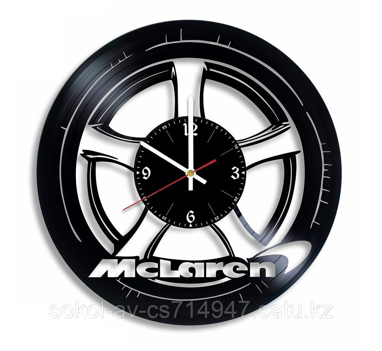 Настенные часы из пластинки, авто McLaren Макларен, подарок фанатам, любителям, 0396