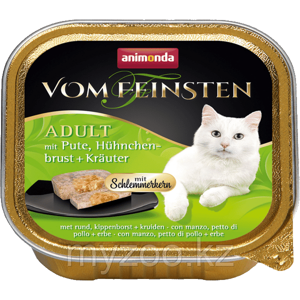 Animonda Vom Feinsten ADULT "Меню для гурманов" для кошек с индейкой, куриной грудкой и травами, 100 гр.