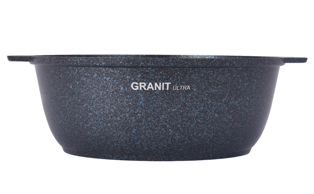 Кастрюля-жаровня 4 литра со стеклянной крышкой, "Granit ultra" (Blue) - фото 4 - id-p89358059