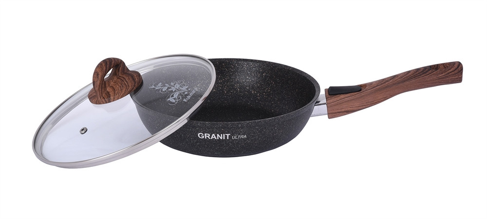 Сковорода со съемной ручкой и ст. крышкой 240 мм, "Granit ultra" - фото 4 - id-p89358062