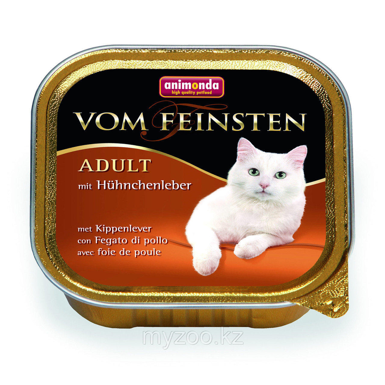 Консервы VOM FEINSTEN ADULT с куриной печенью д/взрослых кошек.