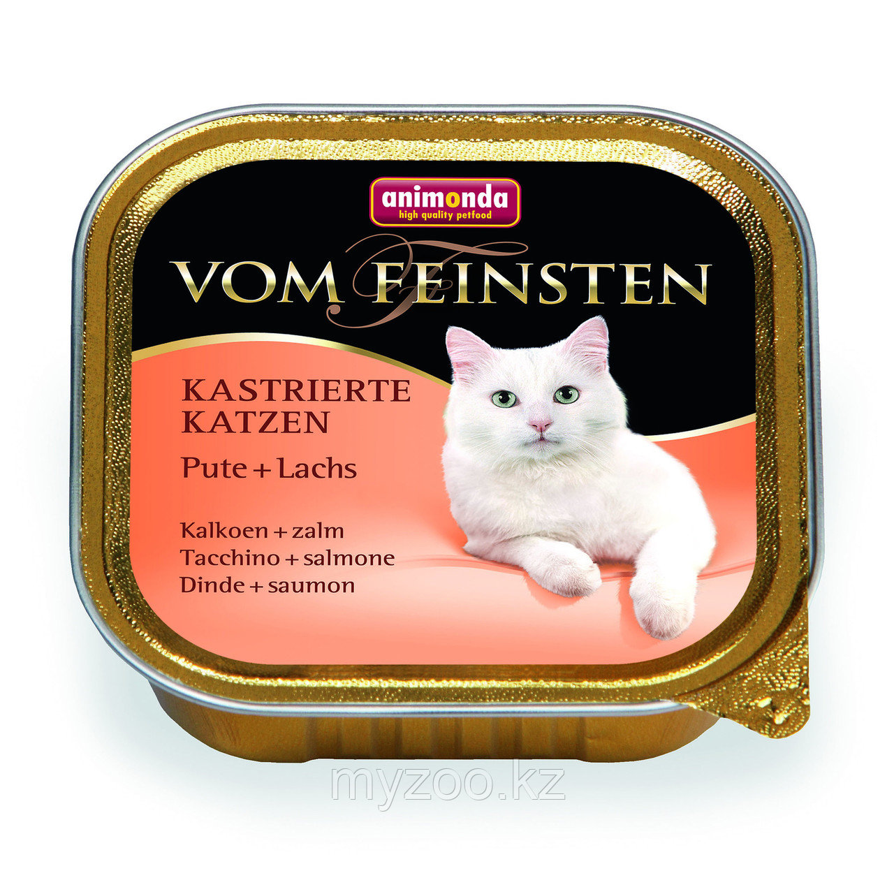 Консервы VOM FEINSTEN for castrated cats с индейкой и лососем д/кастрированных кошек. 100гр