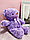 Мягкая игрушка мишка меховая кудрявая с бантиком 35 см фиолетовый, фото 3