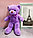 Мягкая игрушка мишка Нестор с бантиком 36 см фиолетовый, фото 4