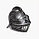 Рыцарский шлем с подвижным подъемным забралом с защитой затылка бутафория серебристый, фото 5