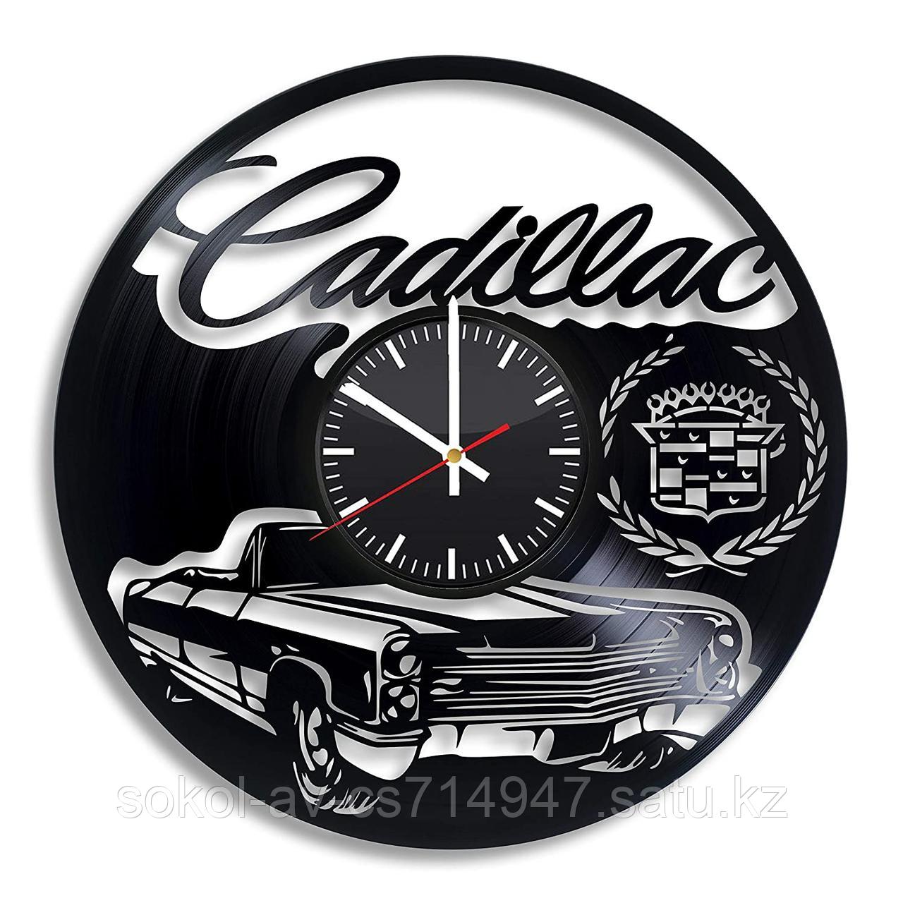 Настенные часы из пластинки Cadillac Кадиллак, подарок владельцам, фанатам, любителям, 0450