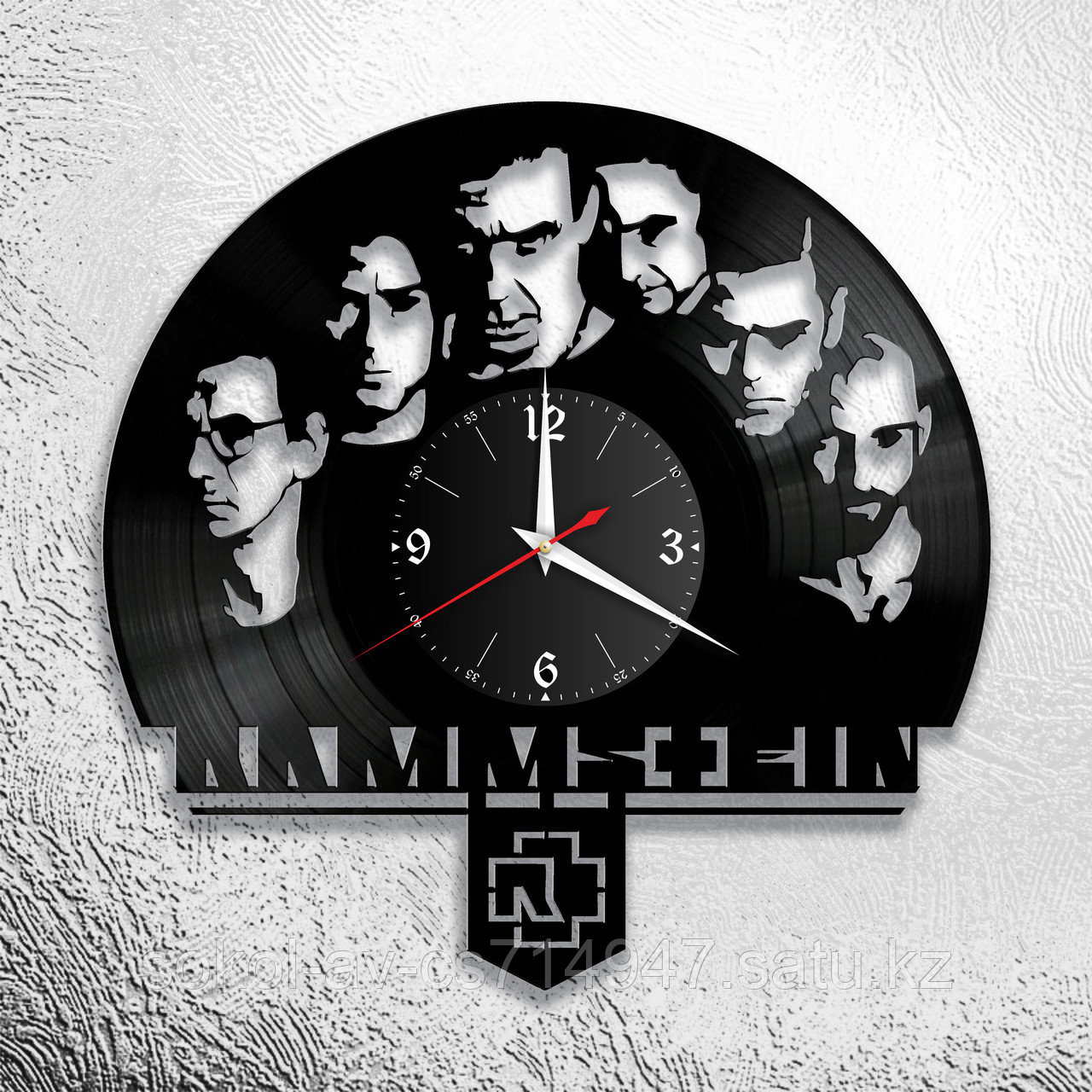 Настенные часы из пластинки, Rammstein Рамштайн, подарок фанатам, любителям, 0297