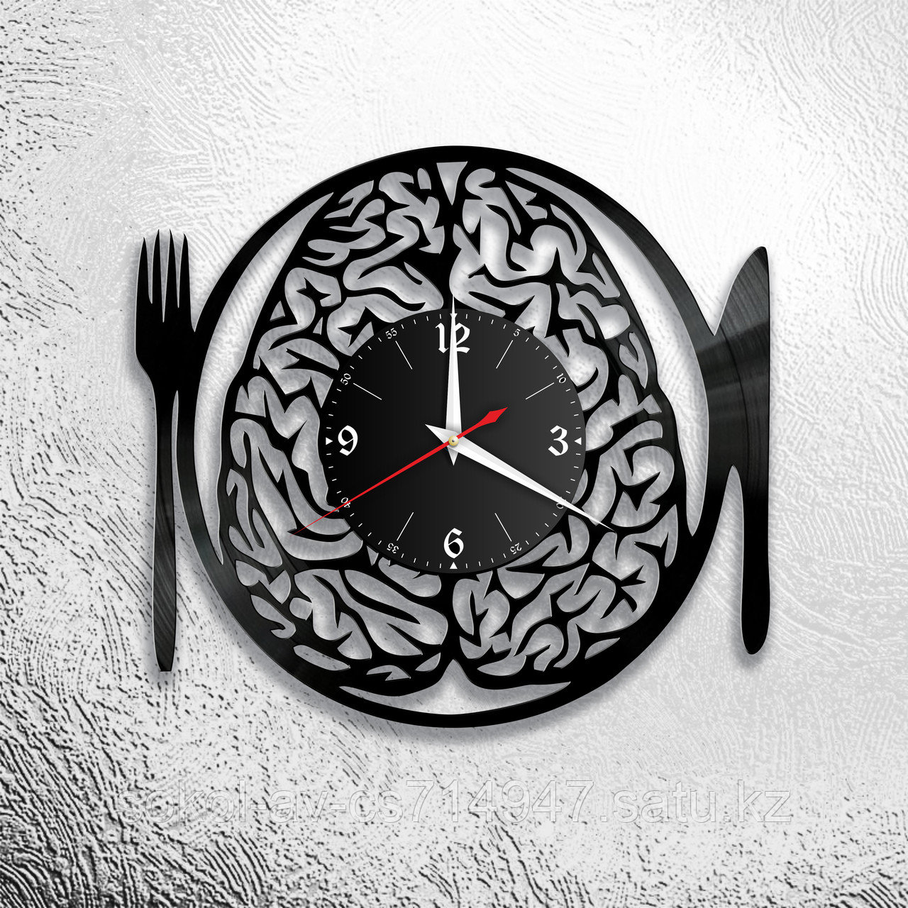 Настенные часы из пластинки, Мозги, Кухня, 0517