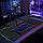 Коврик для для мышки клавиатуры и компьютеров игровой с RGB подсветкой 80х31 см Rasure черный, фото 9