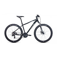 Велосипед FORWARD APACHE 27,5 2.2 disc (27,5" 21 ск. рост 17") 2020-2021, черный/серый, RBKW1M37G021
