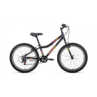 Велосипед FORWARD IRIS 24 1.0 (24" 6 ск. рост 12") 2020-2021, темно-серый/розовый