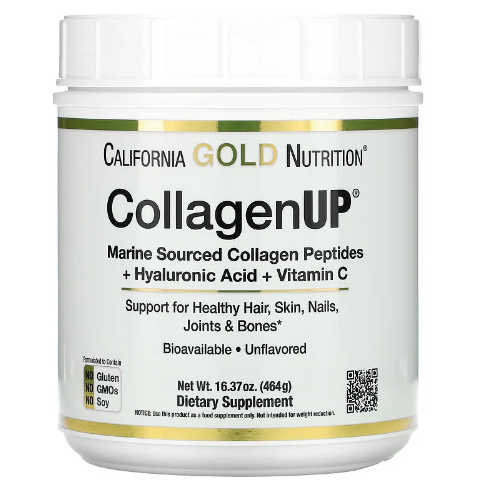 California Gold Nutrition, CollagenUP, морской гидролизованный коллаген, гиалуроновая кислота и витамин C, без