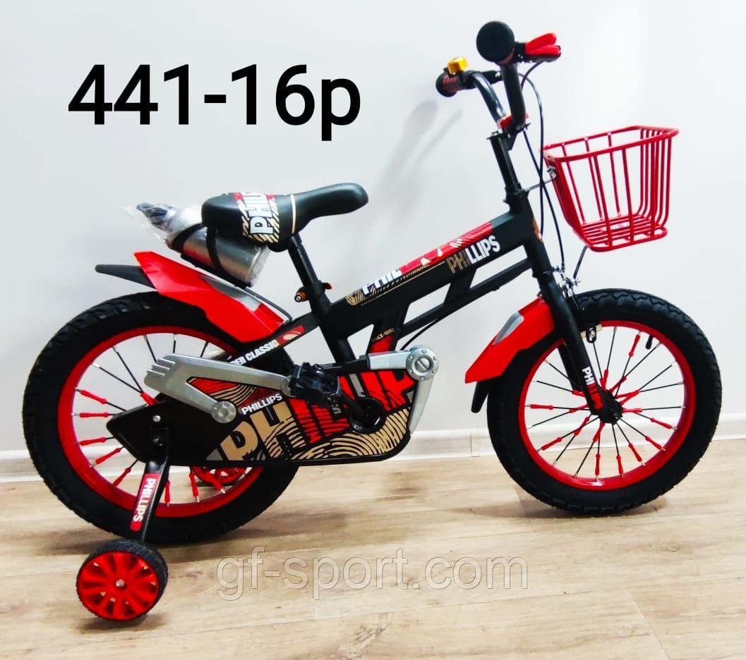 Велосипед Phillips красный алюминиевый сплав оригинал детский с холостым ходом 16 размер