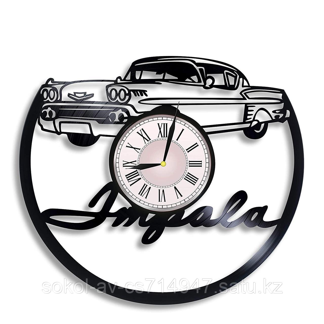 Настенные часы из пластинки, Chevrolet Impala Шевроле Импала, подарок фанатам, любителям, 0307
