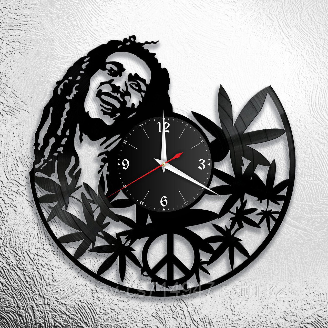 Настенные часы из пластинки, Bob Marley Боб Марли, подарок фанатам, любителям, 0200