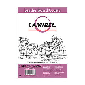 Обложки Lamirel Delta A4 LA-78771, картонные, с тиснением под кожу , цвет: кремовый, 230г/м², 100шт