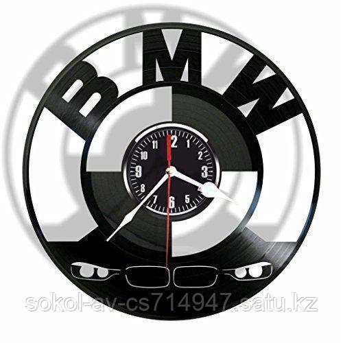Настенные часы из пластинки, BMW БМВ, подарок владельцу, фанатам, любителям, 0389