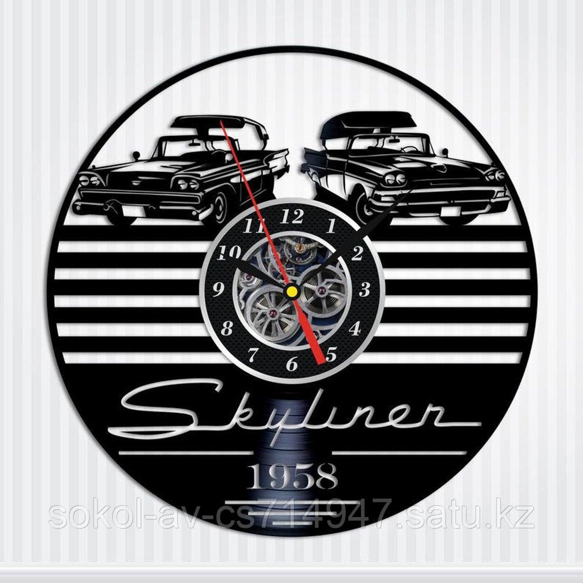 Настенные часы из пластинки, Ford Skyliner Форд Скайлайнер, подарок фанатам, любителям, 0415
