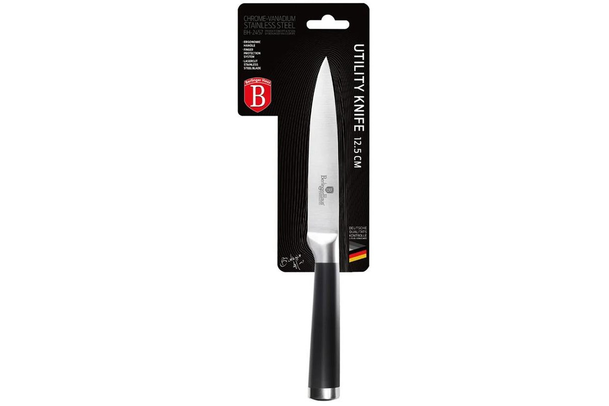 Нож поварской Berlinger Haus Black Silver из нержавеющей стали, литой 20см - фото 1 - id-p89538918