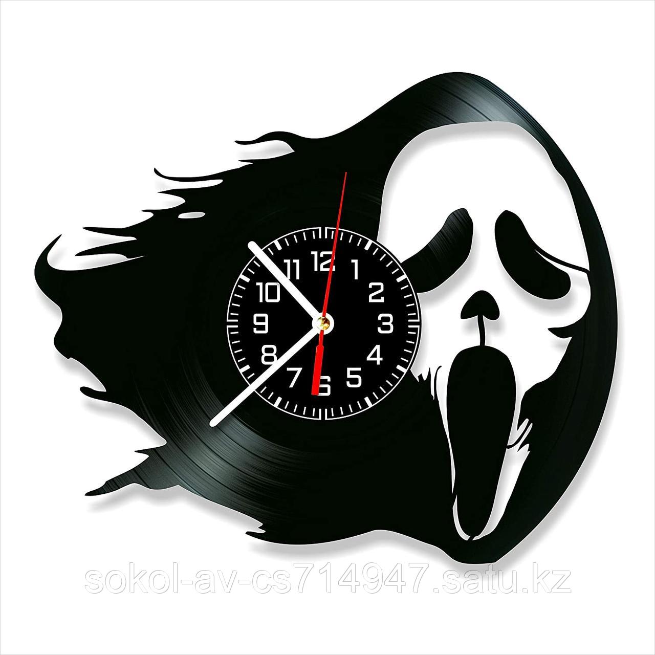 Настенные часы из пластинки фильм Крик Scream, подарок фанатам, любителям, 0072