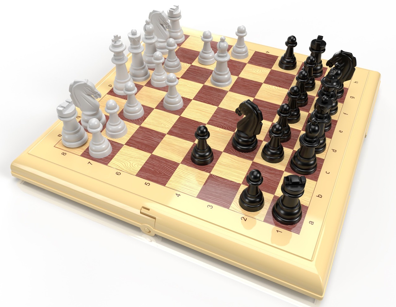 Шахматы в бежевой пластиковой коробке (малые) - фото 2 - id-p89546582