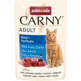 Animonda 85г с говядиной и цесаркой Пауч для взрослых кошек Carny Adult Beef + Guinea-fowl