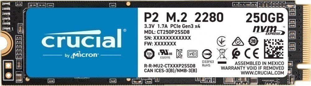 Твердотельный накопитель 250Gb SSD Crucial P2 CT250P2SSD8