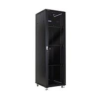 Шкаф серверный напольный LATITUDA 42U, 600*1000*1958мм, цвет черный, передняя дверь стеклянная