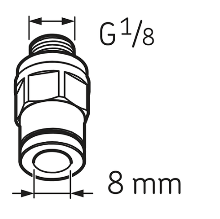 Штуцер для трубки 8 мм с наружной резьбой G1/8