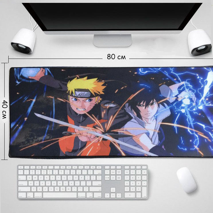 Коврик для для мышки клавиатуры и компьютеров Naruto и Saski 80х40 см - фото 1 - id-p89582963