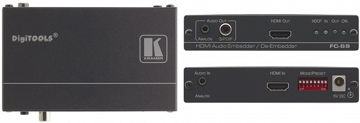 KRAMER FC-69 - Эмбеддер / деэмбеддер аудио в / из сигнала HDMI