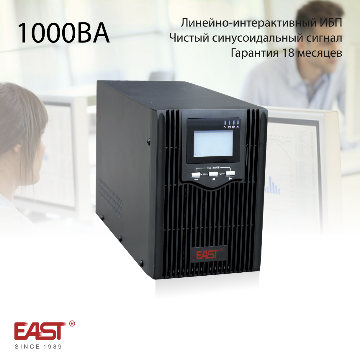 Источник бесперебойного питания интерактивный EA600, 1000ВА/800Вт