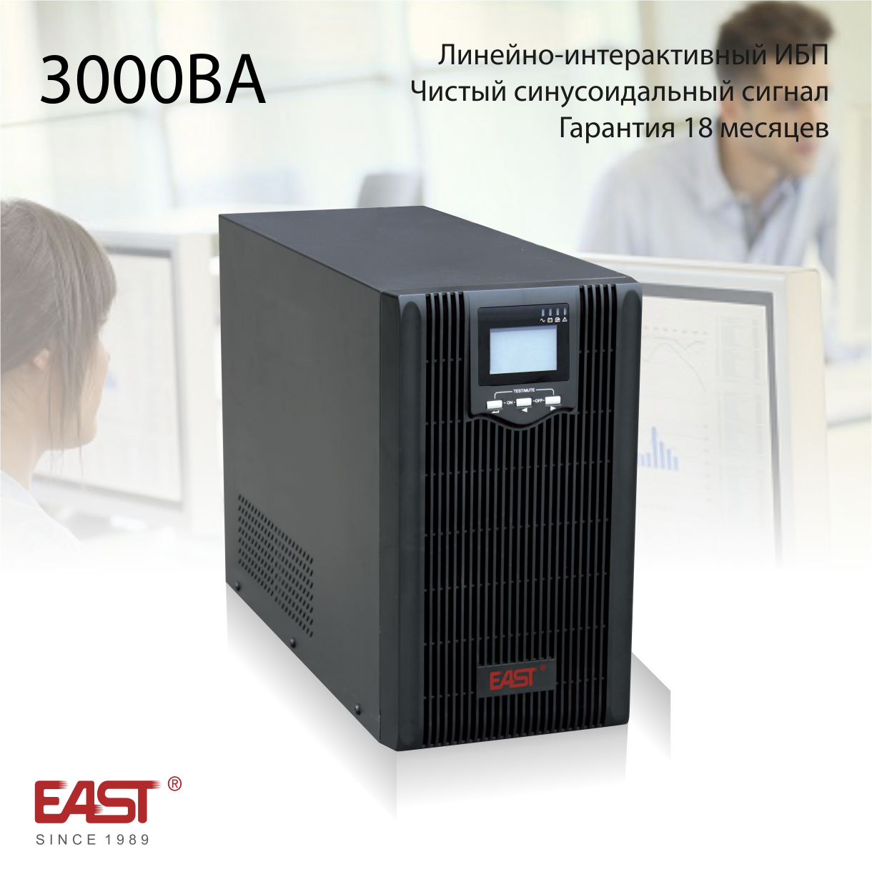 Линейно-интерактивный ИБП, EA600, 3000ВА/2400Вт