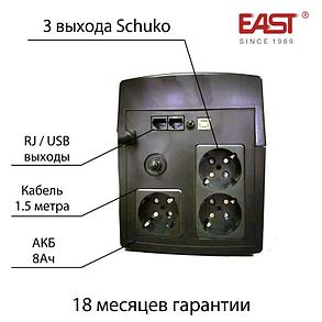ИБП линейно-интерактивный EA200, 1200ВА/720Вт, c АКБ 8Ач, фото 2