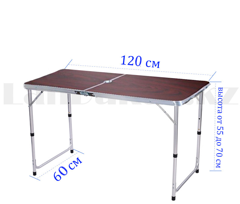 Раскладной стол и стулья для пикника в чемодане Folding Table "120* 60* 70 см" (туристический столик) темный - фото 2 - id-p34233473