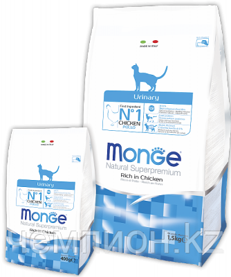 1907 Monge Urinary Cat, Монже сухой корм для профилактики мочекаменной болезни кошек, уп.400+400гр.