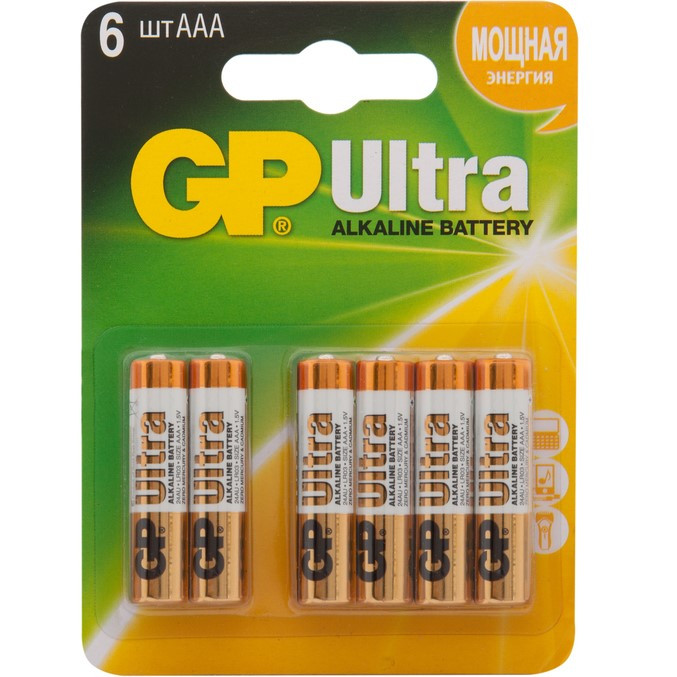 Батарейки GP ULTRA Alkaline 24AU 4/2-CR6 (АAА)