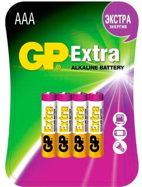 Батарейки GP EXTRA Alkaline (АAА), 4 шт.