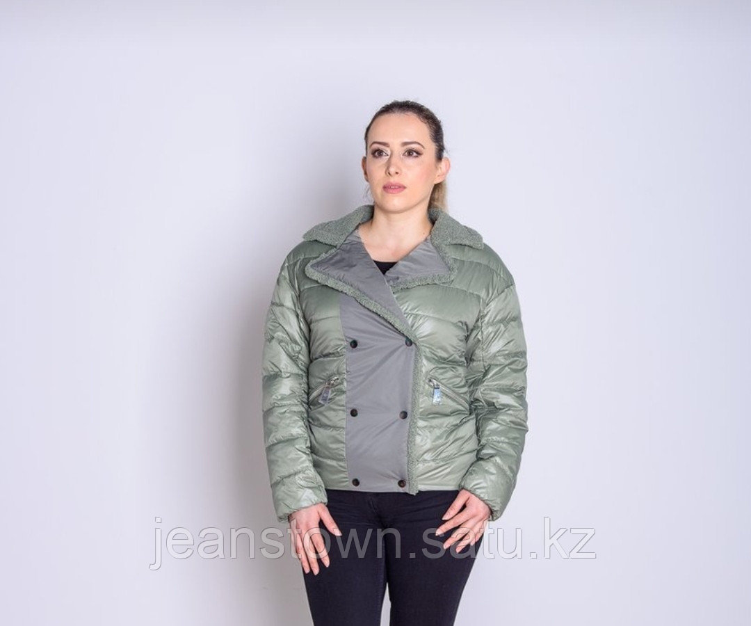 Куртка женская демисезонная Evacana светло-зеленая короткая